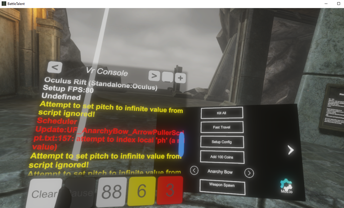 How to Use the Useful Battle Talent VR Cheat Menu — Reality Remake: VR Is  the Future